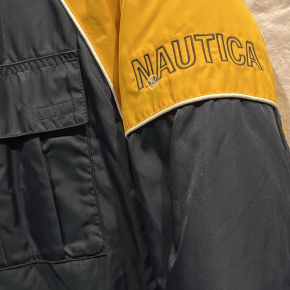 NAUTICA BIG BOY LOGO size 12-14 Hooded zip up w pockets EUC WINTER COAT w detail - Picture 2 of 9